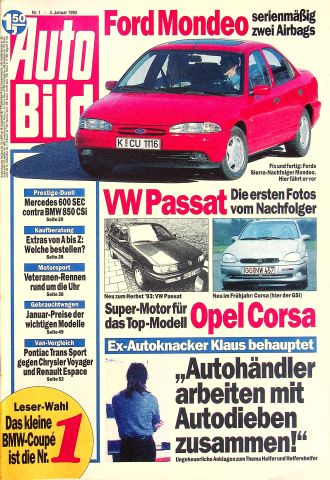 Deckblatt Auto Bild (01/1993)
